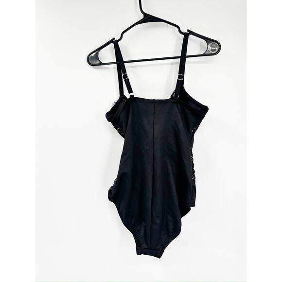 Miraclesuit Mystique Black One Piece Swimsuit in Iridium Size 10 NWT - Picture 4 of 8